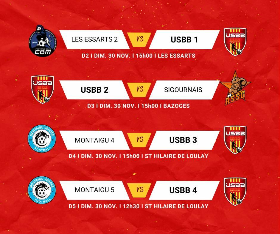 LES MATCHS DU WEEKEND