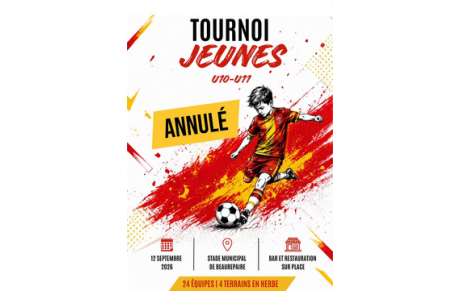 Tournoi 12 Septembre " ANNULÉ "