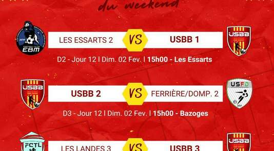 LES MATCHS DU WEEKEND